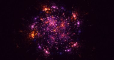 3B elle hazırlanmış soyut yuvarlak ışık arkaplanı