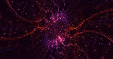 3B el kitabı, soyut çok renkli süpernova fraktal ışık arkaplanı