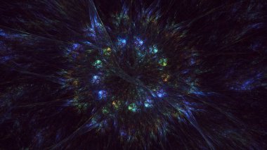 3B elle hazırlanmış soyut yuvarlak ışık arkaplanı