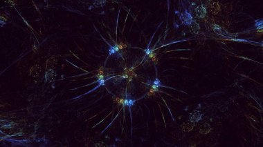 3B elle hazırlanmış soyut yuvarlak ışık arkaplanı