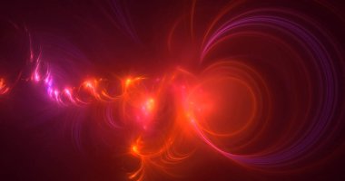 3B el ile soyut fraktal ışık arkaplanı oluşturma