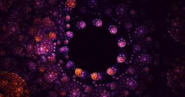 3B elle hazırlanmış soyut yuvarlak ışık arkaplanı