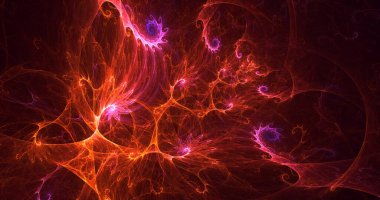 3B el ile soyut fraktal ışık arkaplanı oluşturma