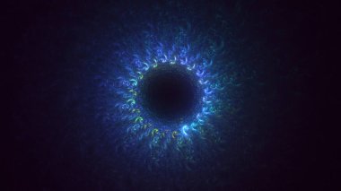 3B elle hazırlanmış soyut daire ışık arkaplanı