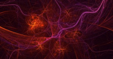 3B el ile soyut renkli fraktal ışık arkaplanı oluşturma