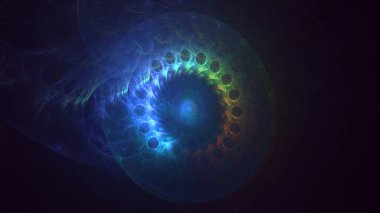 3B elle hazırlanmış soyut daire ışık arkaplanı