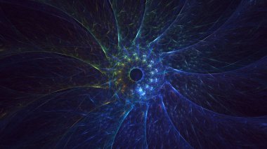 3B elle hazırlanmış soyut daire ışık arkaplanı