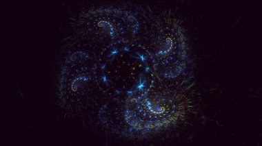 3B elle hazırlanmış soyut daire ışık arkaplanı