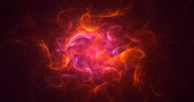 3B el ile soyut renkli fraktal ışık arkaplanı oluşturma