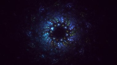 3B elle hazırlanmış soyut daire ışık arkaplanı