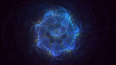 3B elle hazırlanmış soyut daire ışık arkaplanı