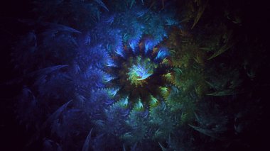 3B elle hazırlanmış soyut yuvarlak ışık arkaplanı