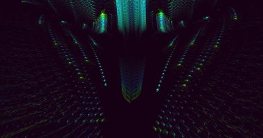 3B elle hazırlanmış soyut teknoloji fraktal arkaplan
