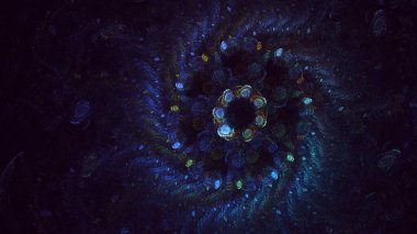 3B elle hazırlanmış soyut yuvarlak ışık arkaplanı