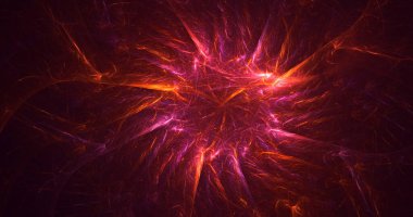 3B elle hazırlanmış soyut teknoloji fraktal arkaplan