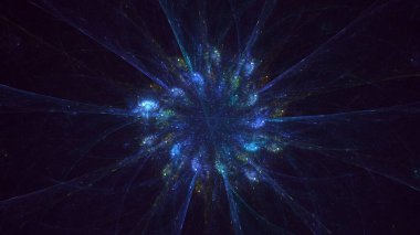 3B elle hazırlanmış soyut yuvarlak ışık arkaplanı