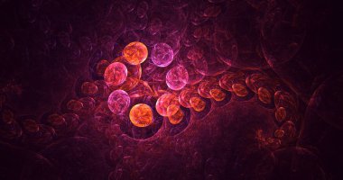 3B elle hazırlanmış soyut yuvarlak ışık arkaplanı