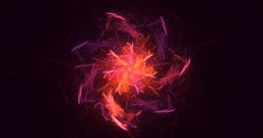 3B elle hazırlanmış soyut sevgililer günü kırmızı fraktal ışık arkaplanı