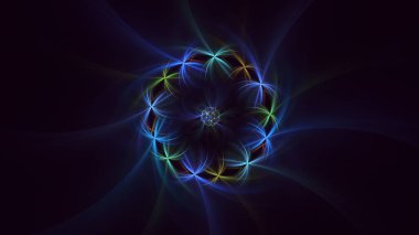 3B elle hazırlanmış soyut teknoloji fraktal arkaplan