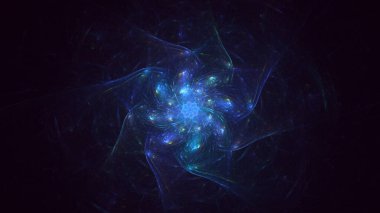 3B elle hazırlanmış soyut teknoloji fraktal arkaplan