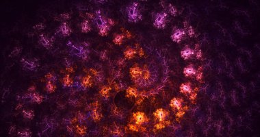 3B elle hazırlanmış soyut teknoloji fraktal arkaplan