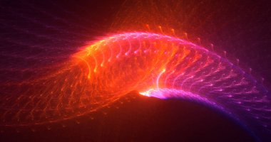 3B elle hazırlanmış soyut teknoloji fraktal arkaplan