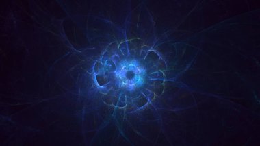 Soyut fraktal ışık arkaplanı 3 boyutlu oluşturuluyor