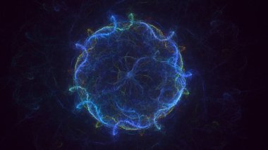 Soyut fraktal ışık arkaplanı 3 boyutlu oluşturuluyor