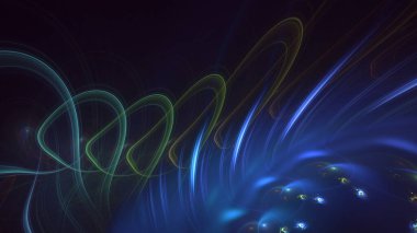 Soyut fraktal ışık arkaplanı 3 boyutlu oluşturuluyor