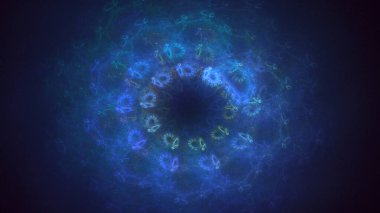 Soyut fraktal ışık arkaplanı 3 boyutlu oluşturuluyor