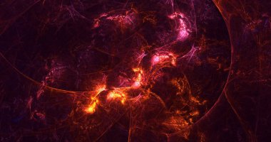 3B el ile soyut fraktal ışık arkaplanı oluşturma