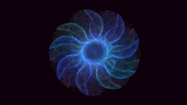 3B el ile soyut fraktal ışık arkaplanı oluşturma