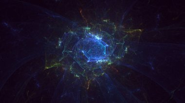 3B el ile soyut fraktal ışık arkaplanı oluşturma