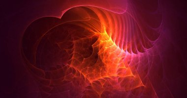 3B el ile soyut fraktal ışık arkaplanı oluşturma