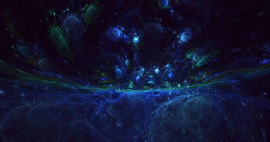 Fraktal 3D görüntüleme soyut ve parlak arkaplan