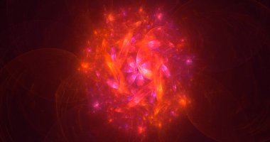 3B soyut viral şekil fraktal arkaplan oluşturma