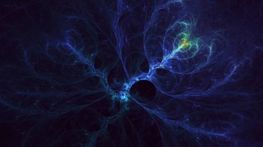 3B elle hazırlanmış soyut teknoloji fraktal arkaplan