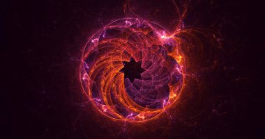 3B elle hazırlanmış soyut teknoloji fraktal arkaplan