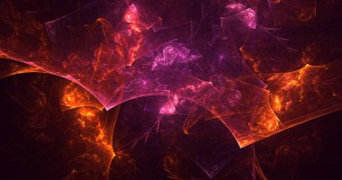 3B elle hazırlanmış soyut teknoloji fraktal arkaplan