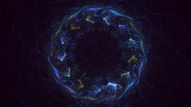 3B elle hazırlanmış soyut teknoloji fraktal arkaplan