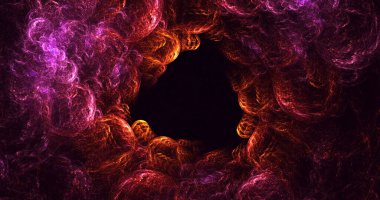 3B el ile soyut fraktal ışık arkaplanı oluşturma