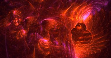 3B el ile soyut fraktal ışık arkaplanı oluşturma