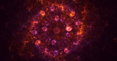 3B el ile soyut fraktal ışık arkaplanı oluşturma