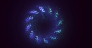 3B elle hazırlanmış soyut teknoloji fraktal arkaplan