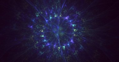 3B elle hazırlanmış soyut teknoloji fraktal arkaplan