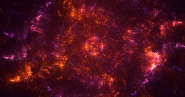 3B elle hazırlanmış soyut teknoloji fraktal arkaplan