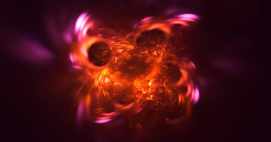 3B elle hazırlanmış soyut teknoloji fraktal arkaplan