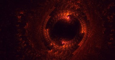 3B elle hazırlanmış soyut teknoloji fraktal arkaplan