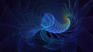 3B el ile soyut fraktal ışık arkaplanı oluşturma