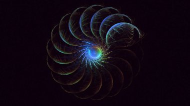 3B elle hazırlanmış soyut teknoloji fraktal arkaplan